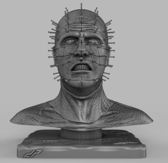 Render van het Pinhead-model met pinnenraster